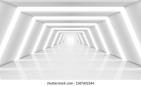 Abstract Futuristic Corridor Light Interior. EPS10 Vector