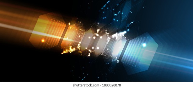 abstract futuristic cyber computer technology business background