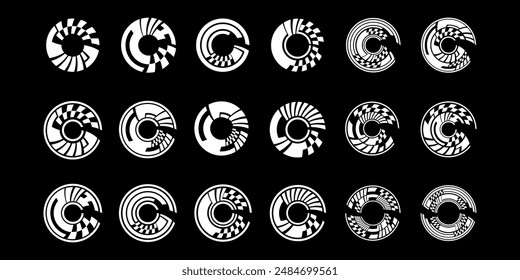 abstract Futuristic cyberpunk sci fi interface element circle hud technology frame graphic