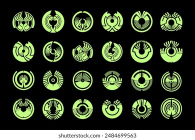 abstract Futuristic cyberpunk sci fi interface element circle hud technology frame graphic