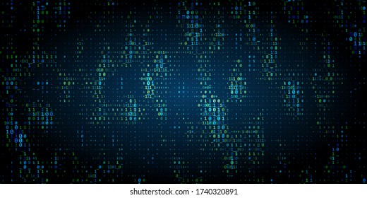 Abstract futuristic cyberspace  background.  Hacking programming data.  Machine learning. Artificial Intelligence. 