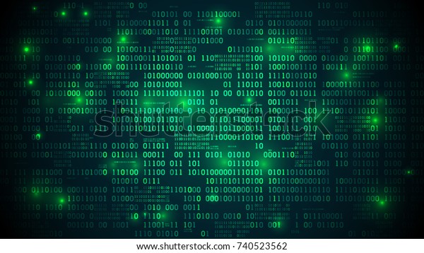 Abstract futuristic\
cyberspace with binary code, matrix background with digits, well\
organized layers