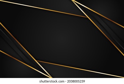 Abstract Futuristic Dark Background Combined with Golden Element.