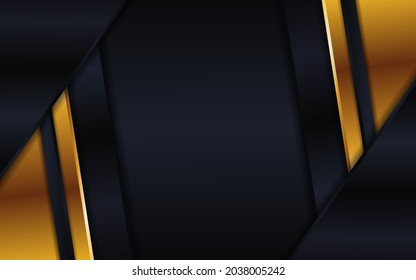 Abstract Futuristic Dark Background Combined with Golden Element.