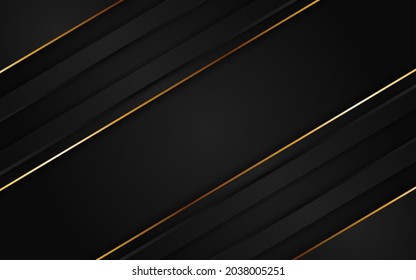 Abstract Futuristic Dark Background Combined with Golden Element.