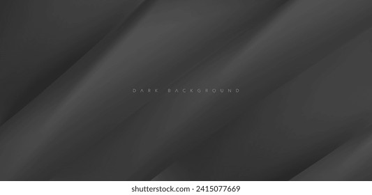 Resumen de fondo oscuro futurista con diseño ondulado. Diseño 3d realista con líneas de flujo de lujo. Elegante telón de fondo para afiches, sitio web, folleto, cartel. ilustración vectorial