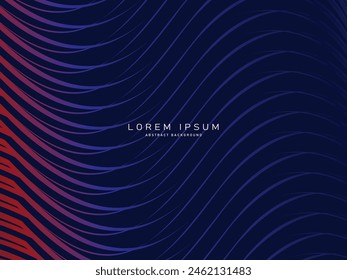 Abstract futuristic dark background with waving gradient design. Realistic 3d wallpaper with luxurious flowing lines. Elegant background for posters, websites, brochures, cards, banners, apps, etc.