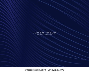 Abstract futuristic dark background with waving gradient design. Realistic 3d wallpaper with luxurious flowing lines. Elegant background for posters, websites, brochures, cards, banners, apps, etc.