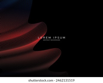 Abstract futuristic dark background with waving gradient design. Realistic 3d wallpaper with luxurious flowing lines. Elegant background for posters, websites, brochures, cards, banners, apps, etc.