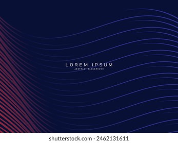 Abstract futuristic dark background with waving gradient design. Realistic 3d wallpaper with luxurious flowing lines. Elegant background for posters, websites, brochures, cards, banners, apps, etc.