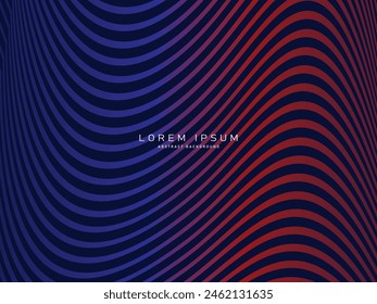 Abstract futuristic dark background with waving gradient design. Realistic 3d wallpaper with luxurious flowing lines. Elegant background for posters, websites, brochures, cards, banners, apps, etc.