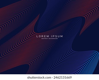 Abstract futuristic dark background with waving gradient design. Realistic 3d wallpaper with luxurious flowing lines. Elegant background for posters, websites, brochures, cards, banners, apps, etc.