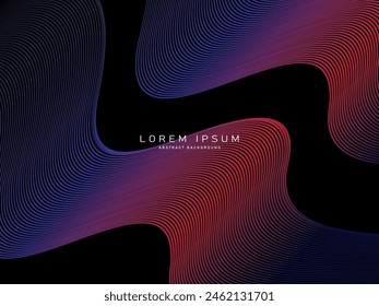 Abstract futuristic dark background with waving gradient design. Realistic 3d wallpaper with luxurious flowing lines. Elegant background for posters, websites, brochures, cards, banners, apps, etc.