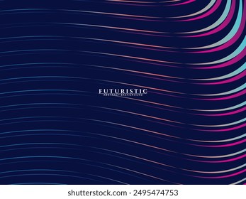 Abstrakter futuristischer dunkler Hintergrund mit wellenförmigem Gradientendesign. Realistischer 3D-Bildschirmhintergrund mit luxuriösen Fließlinien. Eleganter Hintergrund für Plakate, Websites, Broschüren, Karten, Banner, App, etc.