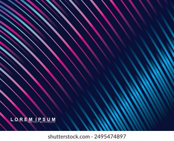 Abstract futuristic dark background with waving gradient design. Realistic 3d wallpaper with luxurious flowing lines. Elegant background for posters, websites, brochures, cards, banners, apps, etc.