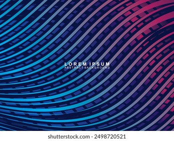 Abstract futuristic dark background with waving gradient design. Realistic 3d wallpaper with luxurious flowing lines. Elegant background for posters, websites, brochures, cards, banners, apps, etc.