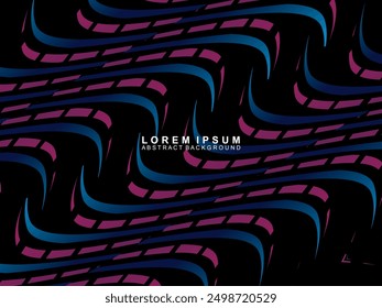Abstract futuristic dark background with waving gradient design. Realistic 3d wallpaper with luxurious flowing lines. Elegant background for posters, websites, brochures, cards, banners, apps, etc.