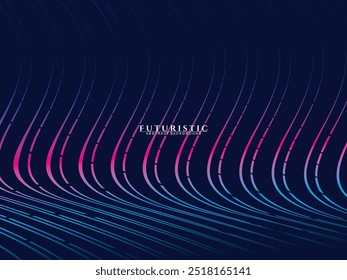 Abstract futuristic dark background with waving gradient design. Realistic 3d wallpaper with luxurious flowing lines. Elegant background for posters, websites, brochures, banners, apps, etc.