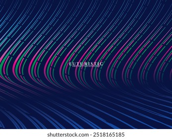 Abstract futuristic dark background with waving gradient design. Realistic 3d wallpaper with luxurious flowing lines. Elegant background for posters, websites, brochures, banners, apps, etc.
