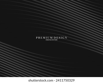 Abstract futuristic dark black background with waving design. Realistic 3d wallpaper with luxurious flowing lines. Elegant background for posters, websites, brochures, cards, banners, apps etc.