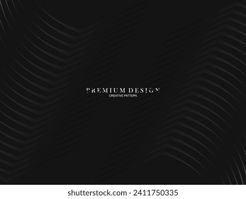 Abstract futuristic dark black background with waving design. Realistic 3d wallpaper with luxurious flowing lines. Elegant background for posters, websites, brochures, cards, banners, apps etc.