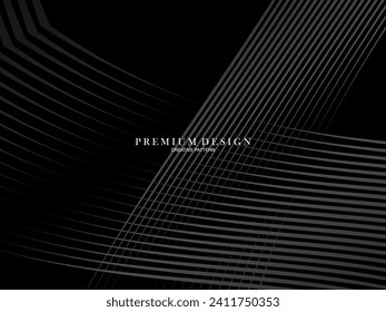 Abstract futuristic dark black background with waving design. Realistic 3d wallpaper with luxurious flowing lines. Elegant background for posters, websites, brochures, cards, banners, apps etc.