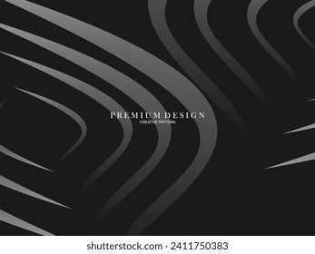 Abstract futuristic dark black background with waving design. Realistic 3d wallpaper with luxurious flowing lines. Elegant background for posters, websites, brochures, cards, banners, apps etc.