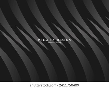 Abstract futuristic dark black background with waving design. Realistic 3d wallpaper with luxurious flowing lines. Elegant background for posters, websites, brochures, cards, banners, apps etc.