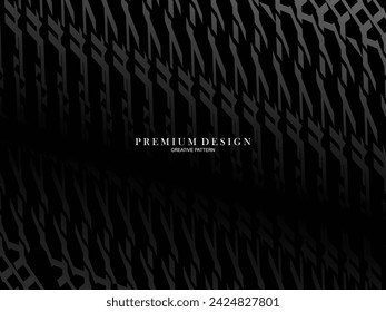 Abstract futuristic dark black background with modern design. Realistic 3d wallpaper with luxurious flowing lines. Elegant background for posters, websites, brochures, cards, banners, apps, etc.