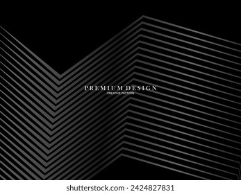 Abstract futuristic dark black background with modern design. Realistic 3d wallpaper with luxurious flowing lines. Elegant background for posters, websites, brochures, cards, banners, apps, etc.