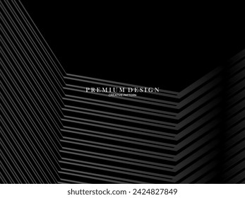 Abstract futuristic dark black background with modern design. Realistic 3d wallpaper with luxurious flowing lines. Elegant background for posters, websites, brochures, cards, banners, apps, etc.