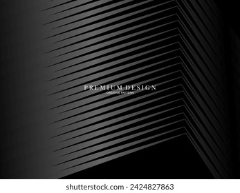 Fondo negro oscuro futurista abstracto con diseño moderno. Fondo de pantalla 3D realista con líneas fluidas de lujo. Fondo elegante para carteles, sitios web, folletos, tarjetas, banners, aplicaciones, etc.