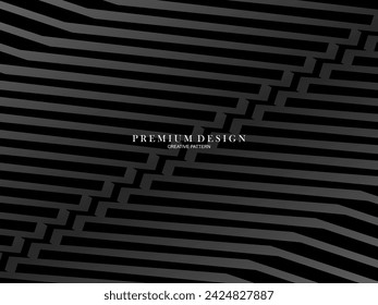 Abstract futuristic dark black background with modern design. Realistic 3d wallpaper with luxurious flowing lines. Elegant background for posters, websites, brochures, cards, banners, apps, etc.