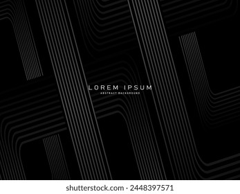 Abstract futuristic dark black background with modern design. Realistic 3d wallpaper with luxurious flowing lines. Elegant background for posters, websites, brochures, cards, banners, apps, etc.
