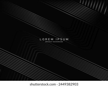 Abstract futuristic dark black background with modern design. Realistic 3d wallpaper with luxurious flowing lines. Elegant background for posters, websites, brochures, cards, banners, apps, etc.