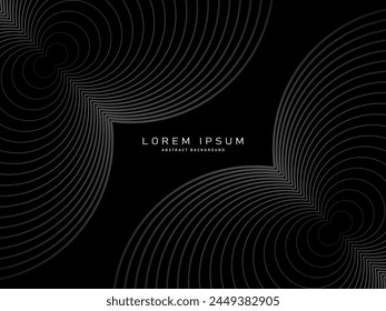 Abstract futuristic dark black background with modern design. Realistic 3d wallpaper with luxurious flowing lines. Elegant background for posters, websites, brochures, cards, banners, apps, etc.