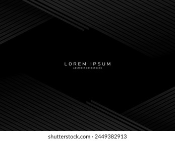 Abstract futuristic dark black background with modern design. Realistic 3d wallpaper with luxurious flowing lines. Elegant background for posters, websites, brochures, cards, banners, apps, etc.