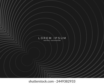 Abstract futuristic dark black background with modern design. Realistic 3d wallpaper with luxurious flowing lines. Elegant background for posters, websites, brochures, cards, banners, apps, etc.