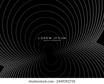 Abstract futuristic dark black background with modern design. Realistic 3d wallpaper with luxurious flowing lines. Elegant background for posters, websites, brochures, cards, banners, apps, etc.