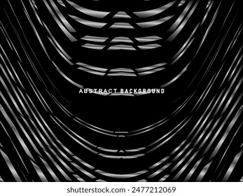 Abstract futuristic dark black background with wave design. Realistic 3d wallpaper with luxurious flowing lines. Perfect background for posters, websites, brochures, banners, applications, etc.