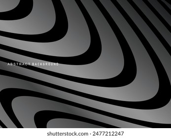 Abstract futuristic dark black background with wave design. Realistic 3d wallpaper with luxurious flowing lines. Perfect background for posters, websites, brochures, banners, applications, etc.