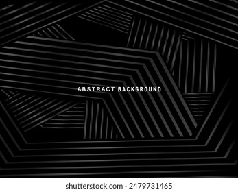 Abstract futuristic dark black background with modern design. Realistic 3d wallpaper with luxurious flowing lines. Elegant background for posters, websites, brochures, cards, banners, apps, etc.