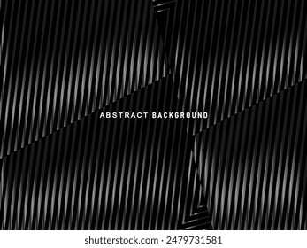 Abstract futuristic dark black background with modern design. Realistic 3d wallpaper with luxurious flowing lines. Elegant background for posters, websites, brochures, cards, banners, apps, etc.