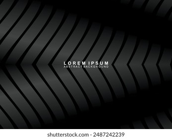 Abstract futuristic dark black background with modern design. Realistic 3d wallpaper with luxurious flowing lines. Elegant background for posters, websites, brochures, cards, banners, apps, etc.