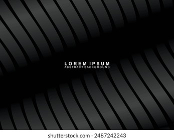 Abstract futuristic dark black background with modern design. Realistic 3d wallpaper with luxurious flowing lines. Elegant background for posters, websites, brochures, cards, banners, apps, etc.