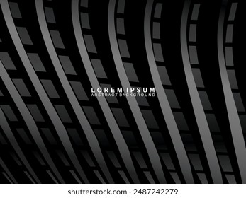 Abstract futuristic dark black background with modern design. Realistic 3d wallpaper with luxurious flowing lines. Elegant background for posters, websites, brochures, cards, banners, apps, etc.