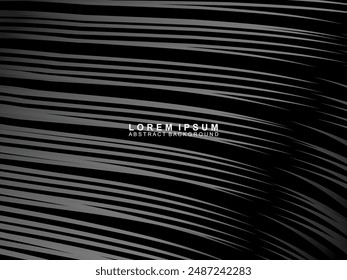 Abstract futuristic dark black background with modern design. Realistic 3d wallpaper with luxurious flowing lines. Elegant background for posters, websites, brochures, cards, banners, apps, etc.