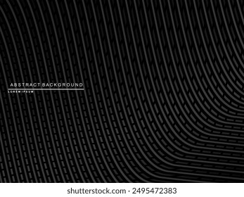 Abstract futuristic dark black background with modern design. Realistic 3d wallpaper with luxurious flowing lines. Elegant background for posters, websites, brochures, cards, banners, apps, etc.