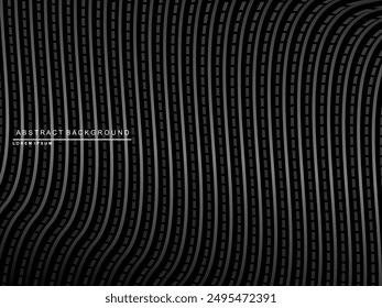 Abstract futuristic dark black background with modern design. Realistic 3d wallpaper with luxurious flowing lines. Elegant background for posters, websites, brochures, cards, banners, apps, etc.