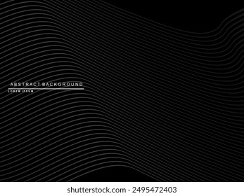 Abstract futuristic dark black background with modern design. Realistic 3d wallpaper with luxurious flowing lines. Elegant background for posters, websites, brochures, cards, banners, apps, etc.